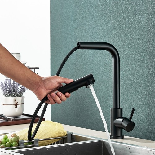 Matte black kitchen mixer taps - kitchen,