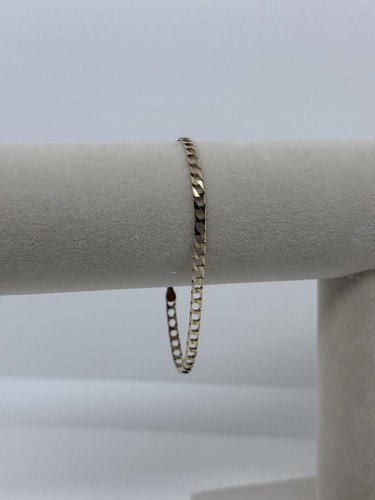 9ct gold curb bracelet - gold,