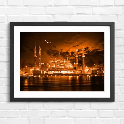 Malaysia mosque night lights - night,