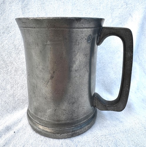 Victorian pewter pint tankard - victorian,