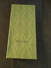 GUCCI GREEN LOGO SCARF BELT SOCKS NECKLASE EMPTY BOX SLIGHTLY BEND 