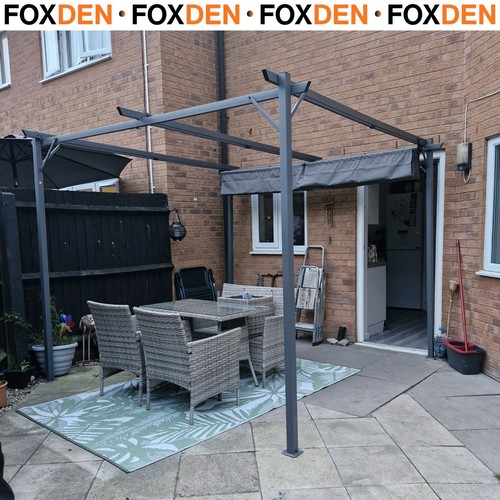 Metal pergola with - metal, retractable