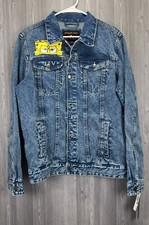 Members Only X Nickelodeon Classic SpongeBob Denim Jean Jacket Size Large