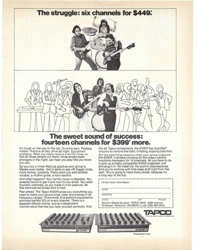 1978 tapco 6100r mixer - 1978,