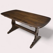 Ercol Elm Plank Top Dining Table Retro Traditional Finish FREE UK Delivery