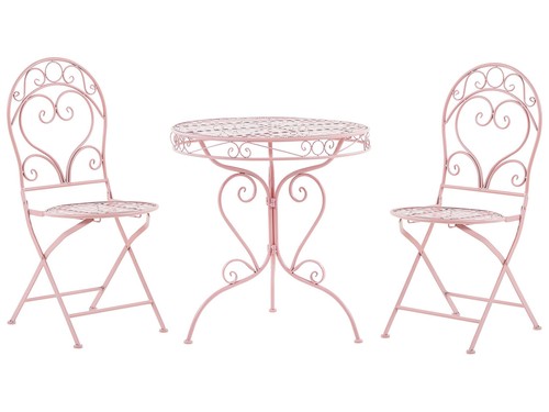 Bistro set metal pink albinia - bistro,