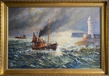 Gordon Allen (American) Large Fishing Trawler Seascape Oil painting 1 of 2