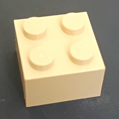 Lego white plastic brick 2x2 - brick,