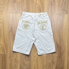 Vintage 90s Karl Kani White & Gold embroidered jorts 32W