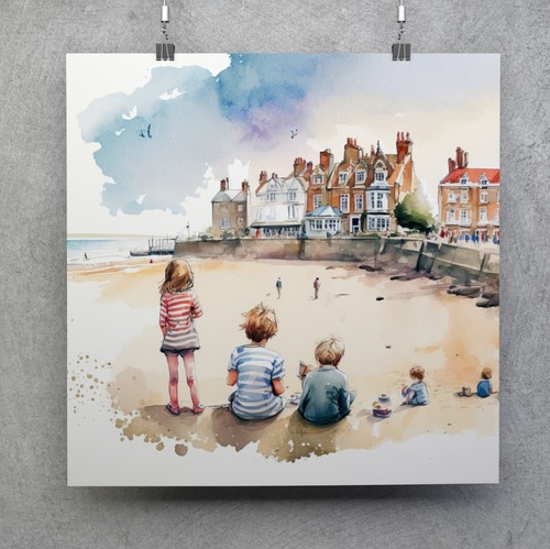 Children beach costal - children,