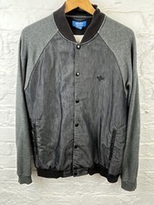 Adidas Originals mens casual varsity style bomber jacket, grey, Size L / Large 
