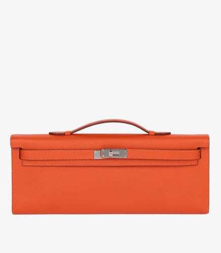 Hermès orange epsom leather - h,