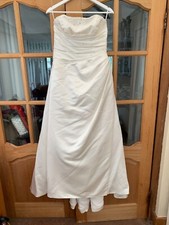 Benjamin Roberts Ivory Satin Strapless Wedding Dress size M 10/12 New