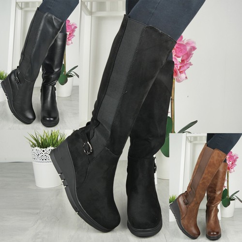 Wedge boots shoes ladies - wedge,