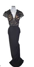 Black Evening Dress Mermaid Gathered Back Mermaid Lace Open Back Ruched UK 10