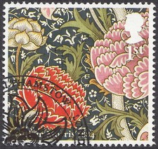 William Morris 1884 fabric design illustrated on 2011 fine used GB stamp