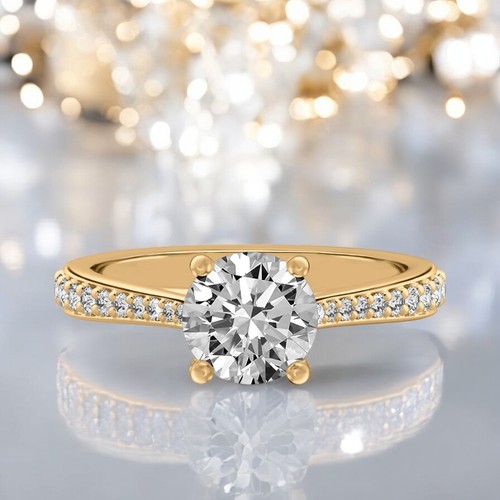 Diamond gold ring engagement - ring,