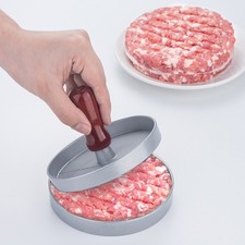 Aluminium Burger Press with Log Handle, 12x8cm, Easy Meat Patties Mould Maker