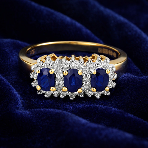 9ct yellow gold sapphire and - 9ct,