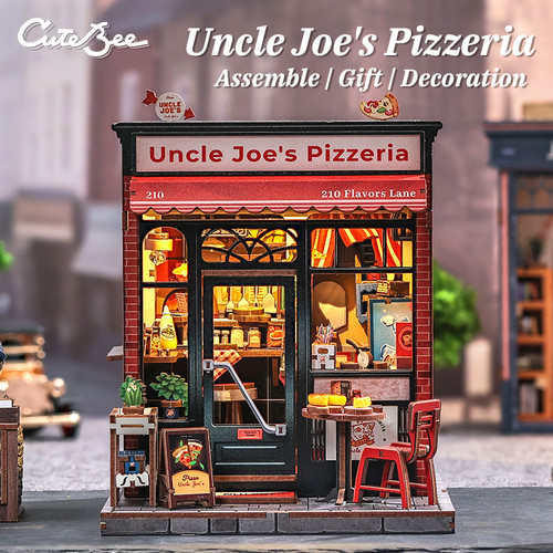 Diy book nook joe pizzeria - nook-, joe's