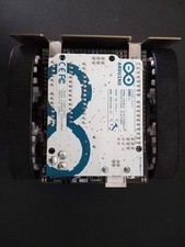 Pololu Zumo tracked robot, assembled 75:1 HP motors, with Arduino UNO board.