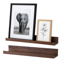 2X WALNUT PICTURE LEDGE SHELF
