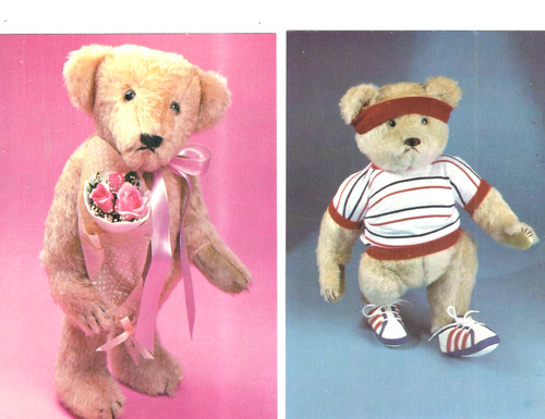 Two teddy bears postcards - two,