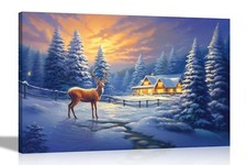 Deer in Snowy Landscape with