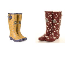 Ladies Wellington Boots - Pug, Bee, SausageDog Printed Matt Rubber Welly Boots