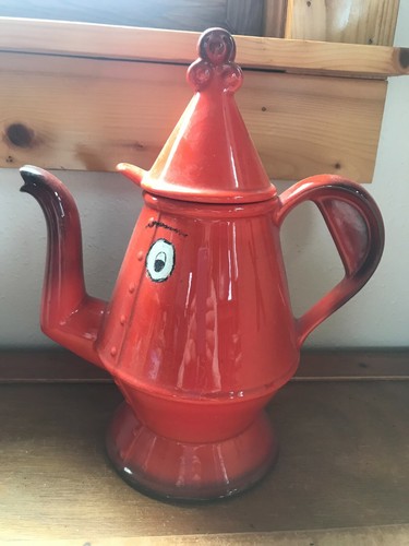 Vintage orange black glazed - &,