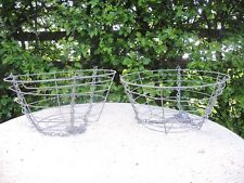 Pair of Vintage  Metal Wire Hanging Baskets Garden Planter (370)