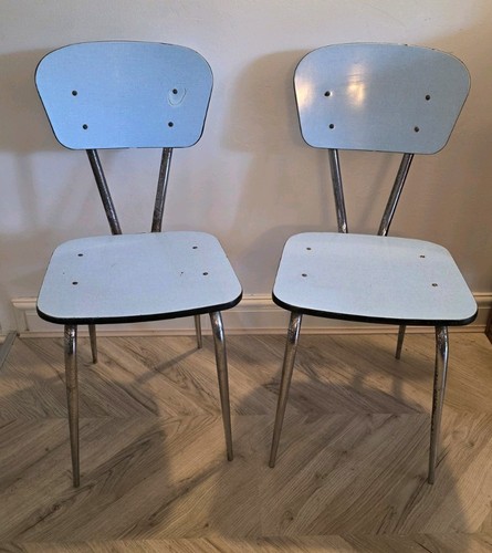 Pair vintage blue formica - vintage,