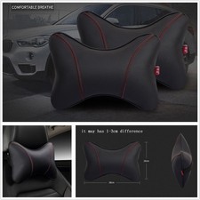 2 x Black+Red PU Leather Car