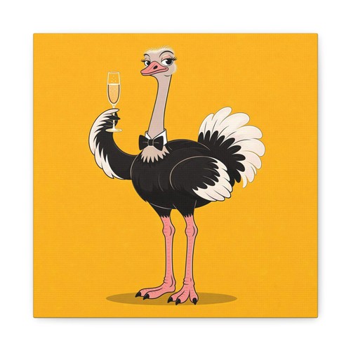 Funny ostrich canvas wall - ostrich, art