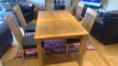 Oak dining table - with, four