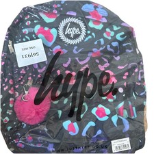  Hype Girls Neon leopard Backpack with pink Pom Pom