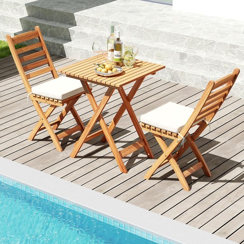Outdoor wood bistro set - outdoor,