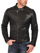 MENS CLUB BLACK REAL LEATHER