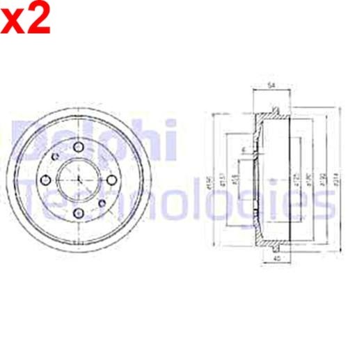 Brake drum delphi fits - 2x, fiat