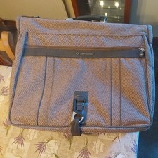 Samsonite Silhouette Suit Garment Carrier -Brown Woven Wool Tweed Material 