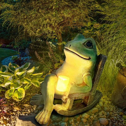 Hiullen solar frog garden - frog,
