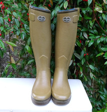Le Chameau Chasseur Neoprene Lined Size 6 Zip Wellingtons Calf 36cm Wellies