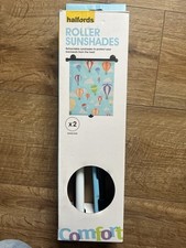 Roller Sunshades Car Window Shades Halfords Hot Air Balloon Blue 2 Pack