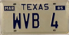 Vanity WVB 4 license plate