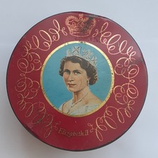 Vintage Queen Elizabeth II 1953 Coronation souvenir tin, Lyons Dundee Fruit Cake