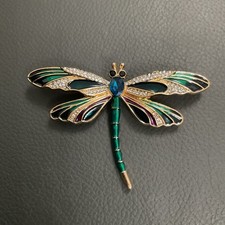 Purple/Green Coloured Dragonfly Brooch