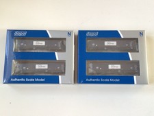 Set of 2 Dapol N Gauge Twin MJA Bogie Box wagons in GB Railfreight livery