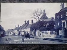 MAYFIELD High Street, Old Postcard by Photocrom, Unused Photo Horse cart  shops