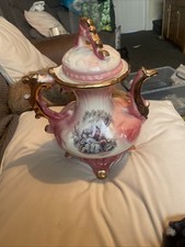 Vintage Staffordshire Tea Pot , Large 11” high 9” wide