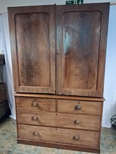 Antique Linen Press Cupboard Chest Of Drawers rustic